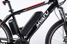 Lade das Bild in den Galerie-Viewer, MYATU 26 Zoll Ebike E-Mountainbike &Elektrofahrrad , 250W 36V Motor, Pedelec mit 21 Gänge für Damen und Herren Schwarz Rot Weiss